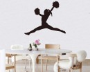Cheering Girl Vinyl Decals Silhouette Modern Wall Art Sticker